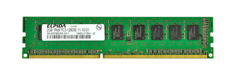 EBJ20EF8BDWA-GN-F Elpida 2GB PC3-12800 DDR3-1600MHz ECC Unbuffered CL11 240-Pin DIMM Single Rank Memory Module