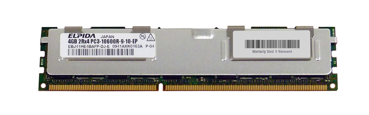 EBJ41HE4BAFP-DJ-E Elpida 4GB PC3-10600 DDR3-1333MHz ECC Unbuffered CL9 240-Pin DIMM Dual Rank Memory Module