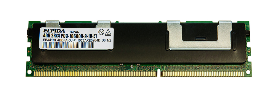 EBJ41HE4BDFA-DJ-F Elpida 4GB PC3-10600 DDR3-1333MHz ECC Registered CL9 240-Pin DIMM Dual Rank Memory Module