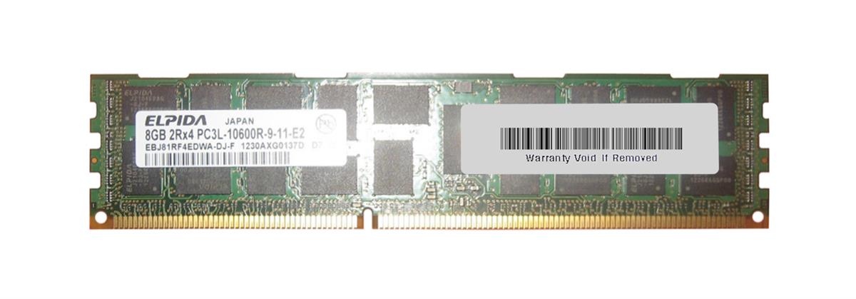 EBJ81RF4EDWA-DJ-F Elpida 8GB PC3-10600 DDR3-1333MHz ECC Registered CL9 240-Pin DIMM 1.35V Low Voltage Dual Rank Memory Module