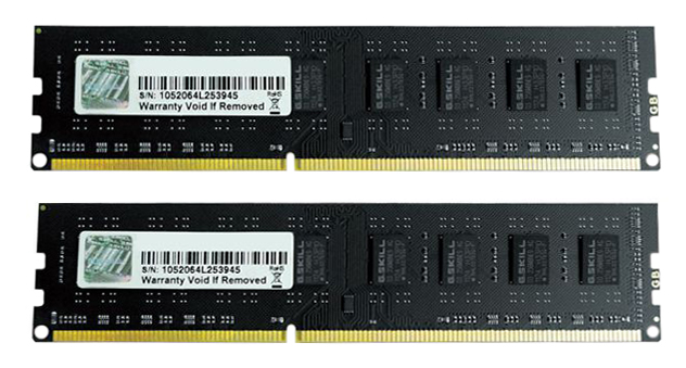F3-10600CL9D-8GBNT G Skill 8GB Kit (2 X 4GB) PC3-10600 DDR3-1333MHz non-ECC Unbuffered CL9 240-Pin DIMM Dual Channel Memory