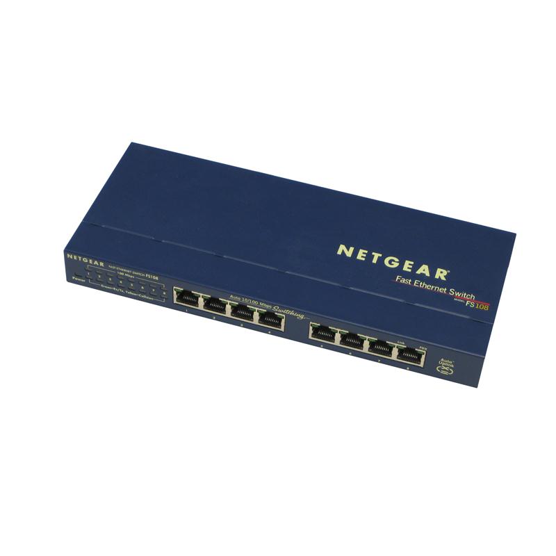 FS108AETW NetGear ProSafe 8-Ports 10/100Mbps Fast Ethernet Desktop Switch (Refurbished)