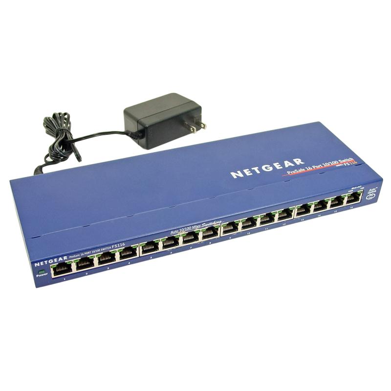 FS116GE NetGear ProSafe 16-Ports 10/100Mbps Fast Ethernet Switch with Auto Uplink (Refurbished)