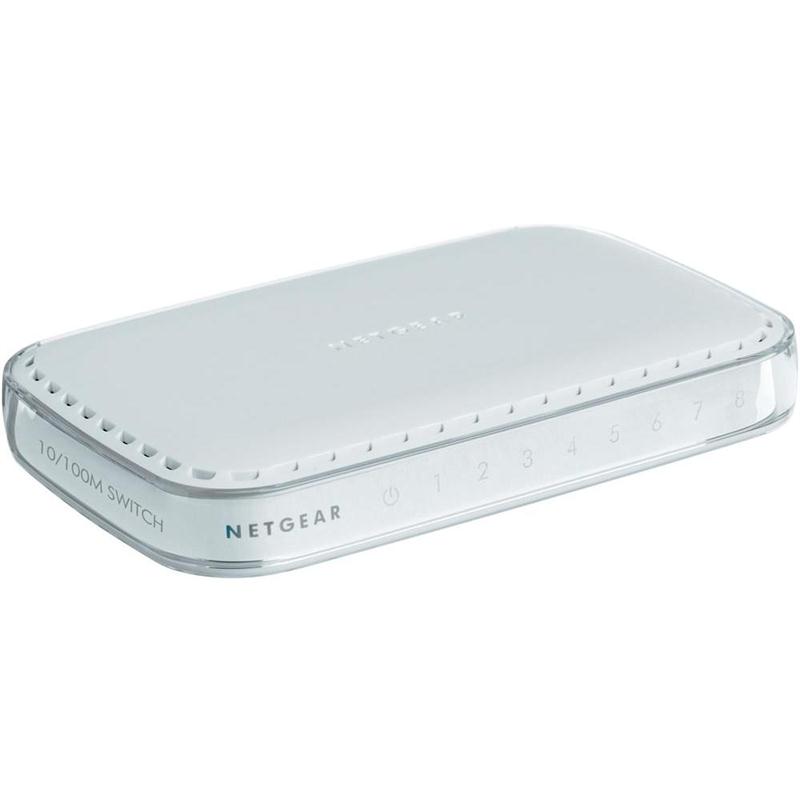 FS608NA NetGear 8-Ports RJ-45 10/100Mbps 10/100Base-TX Fast Ethernet Desktop Switch (Refurbished)