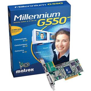 G55MADDL32DR Matrox Millennium G550 32MB DDR AGP 4X Low Profile Graphics Card