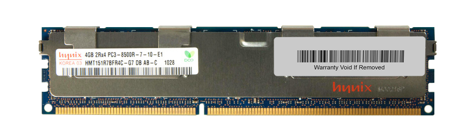 HMT151R7BFR4C-G7 Hynix 4GB PC3-8500 DDR3-1066MHz ECC Registered CL7 240-Pin DIMM Dual Rank Memory Module