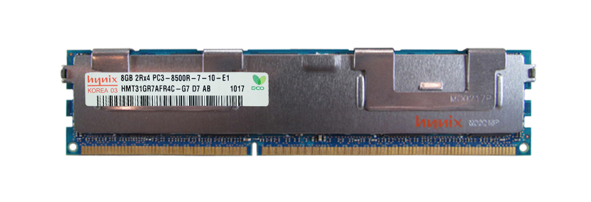 HMT31GR7AFR4C-G7 Hynix 8GB PC3-8500 DDR3-1066MHz ECC Registered CL7 240-Pin DIMM Dual Rank Memory Module