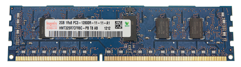 HMT325R7CFR8C-PB Hynix 2GB PC3-12800 DDR3-1600MHz ECC Registered CL11 240-Pin DIMM Single Rank Memory Module