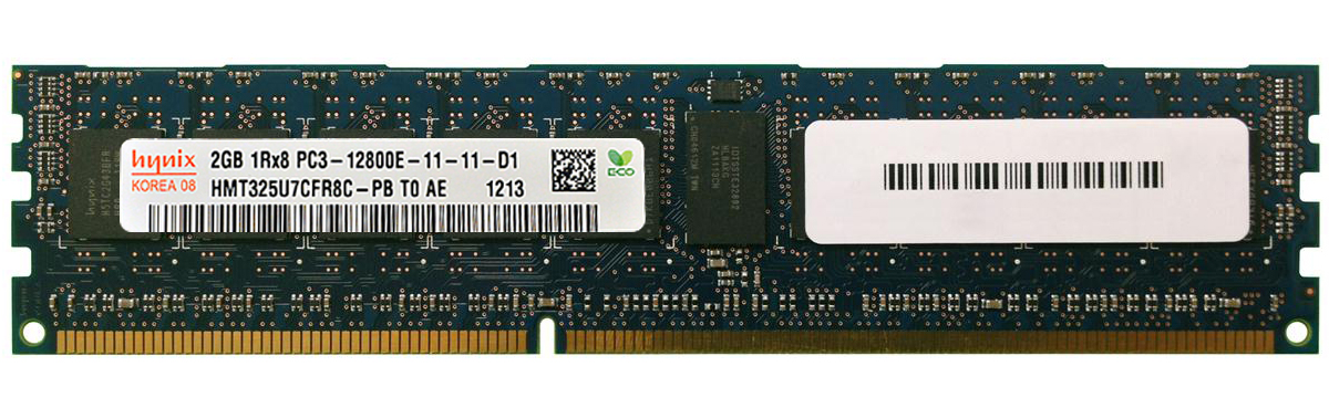 HMT325U7CFR8C-PB Hynix 2GB PC3-12800 DDR3-1600MHz ECC Unbuffered CL11 240-Pin DIMM Single Rank Memory Module