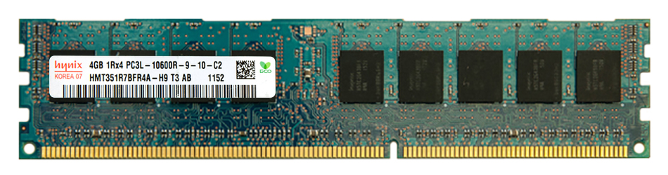 HMT351R7BFR4A-H9 Hynix 4GB PC3-10600 DDR3-1333MHz ECC Registered CL9 240-Pin DIMM 1.35V Low Voltage Single Rank Memory Module