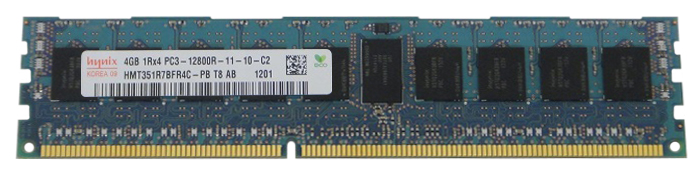 HMT351R7BFR4C-PBT8 Hynix 4GB PC3-12800 DDR3-1600MHz ECC Registered CL11 240-Pin DIMM Single Rank Memory Module