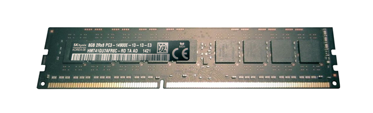 HMT41GU7AFR8C-RDTA-AD Hynix 8GB PC3-14900 DDR3-1866MHz ECC Unbuffered CL13 240-Pin DIMM Dual Rank Memory Module