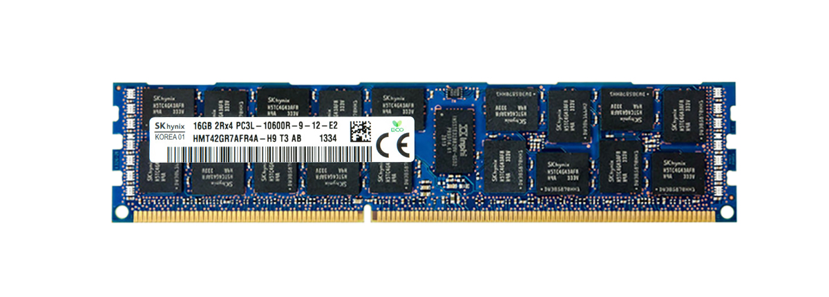 HMT42GR7AFR4A-H9 Hynix 16GB PC3-10600 DDR3-1333MHz ECC Registered CL9 240-Pin DIMM 1.35V Low Voltage Dual Rank Memory Module