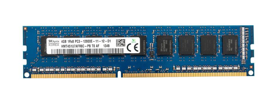 HMT451U7AFR8C-PB Hynix 4GB PC3-12800 DDR3-1600MHz ECC Unbuffered CL11 240-Pin DIMM Single Rank Memory Module
