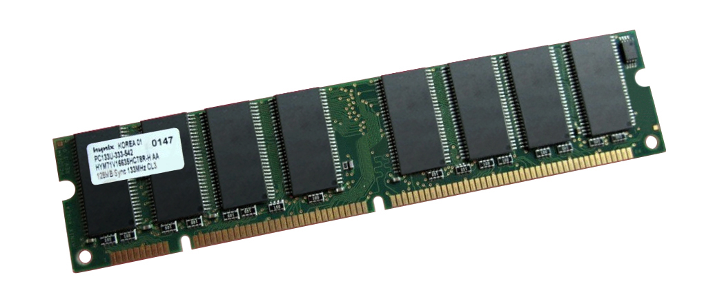HYM71V16635HCT8R-H AA Hynix 128MB PC133 133MHz non-ECC Unbuffered CL3 168-Pin DIMM Memory Module