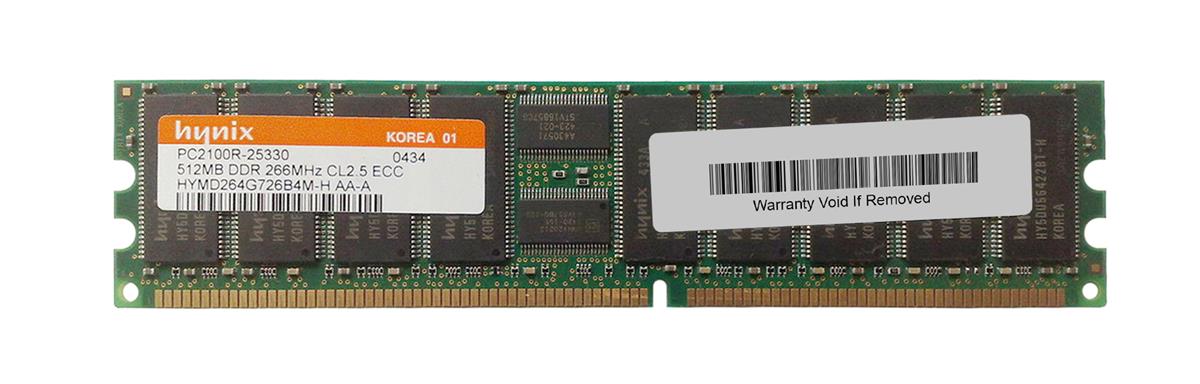 HYMD264G726B4M-H Hynix 512MB PC2100 DDR-266MHz Registered ECC CL2.5 184-Pin DIMM 2.5V Memory Module