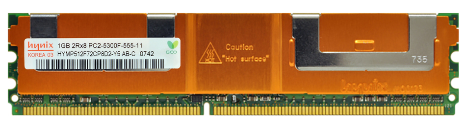 HYMP512F72CP8D2-Y5 AB-C Hynix 1GB PC2-5300 DDR2-667MHz ECC Fully Buffered CL5 240-Pin DIMM Dual Rank Memory Module