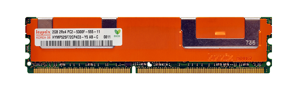 HYMP525F72CP4D3-Y5-AB-C Hynix 2GB PC2-5300 DDR2-667MHz ECC Fully Buffered CL5 240-Pin DIMM Dual Rank Memory Module