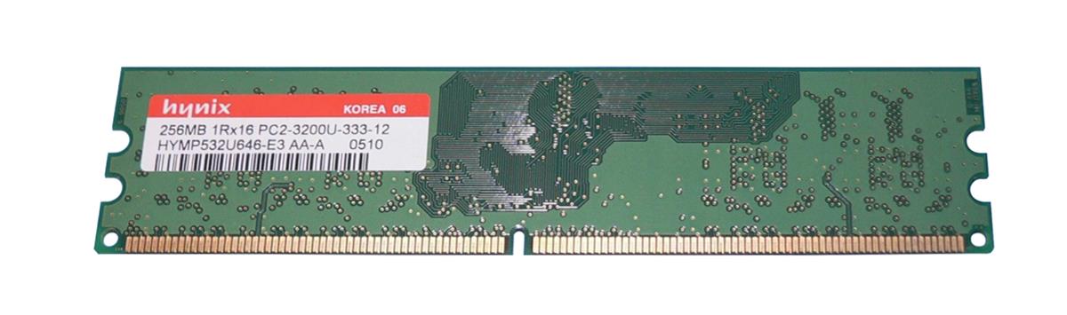 HYMP532U646-E3 Hynix 256MB PC2-3200 DDR2-400MHz non-ECC Unbuffered CL3 240-Pin DIMM Memory Module