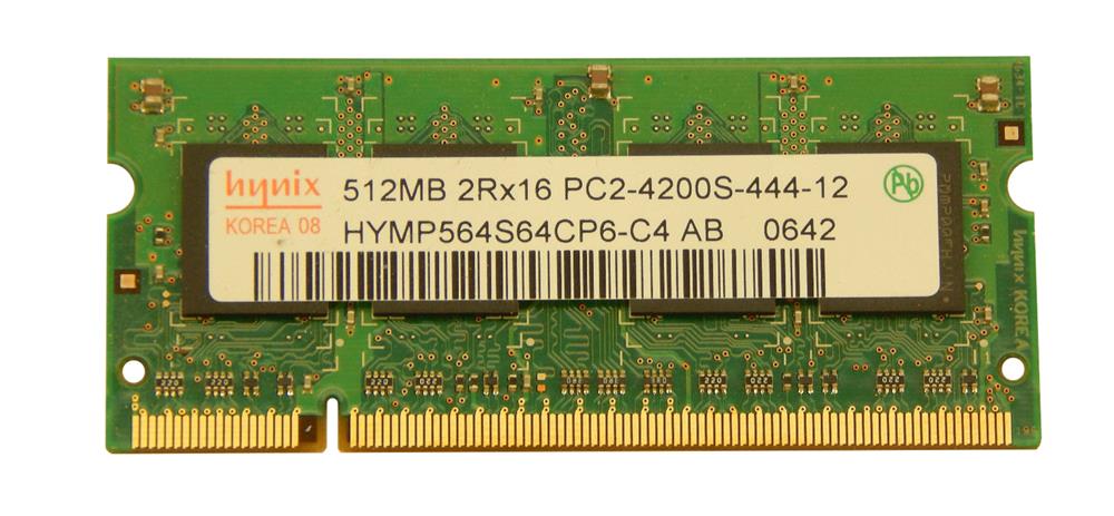 HYMP564S64CP6-C4-AB-0642 Hynix 512MB PC2-4200 DDR2-533MHz non-ECC Unbuffered CL4 200-Pin SoDimm Memory Module
