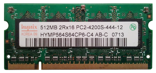 HYMP564S64CP6-C4 Hynix 512MB PC2-4200 DDR2-533MHz non-ECC Unbuffered CL4 200-Pin SoDimm Memory Module