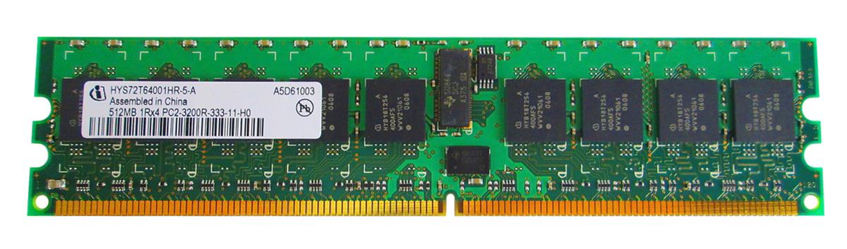 HYS72T64001HR-5-A Infineon 512MB PC2-3200 DDR2-400MHz ECC Registered CL3 240-Pin DIMM Single Rank Memory Module
