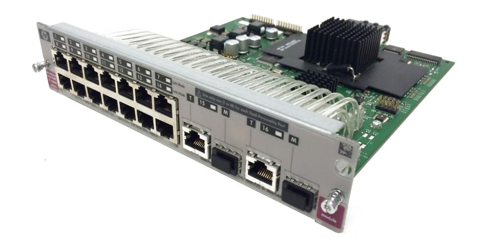 J4907-61101 HP ProCurve 16-Ports 10/100/1000Base-T RJ-45 Auto-sensing Ethernet Switch Expansion Module with 2x SFP Ports