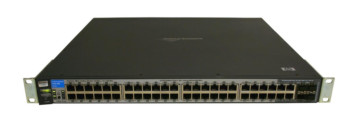 J9050A#ABA HP ProCurve 2900-48G Stackable Managed Layer-3 Ethernet Switch 48 x 10/100/1000Base-T LAN + 4 x SFP (Mini-GBIC) (Refurbished)