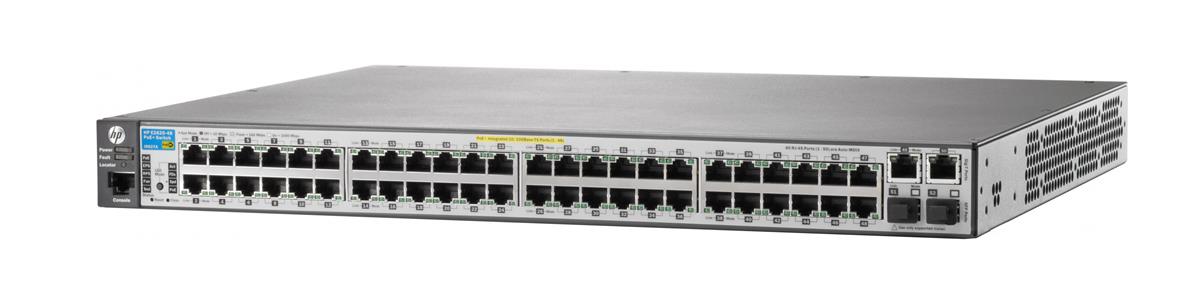 J9627A HP ProCurve E2620-48-Poe+ 48-Ports Layer 3 Switch Manageable 10/100/1000Base-T Power Over Ethernet 2 x SFP (mini-GBIC) (Refurbished)