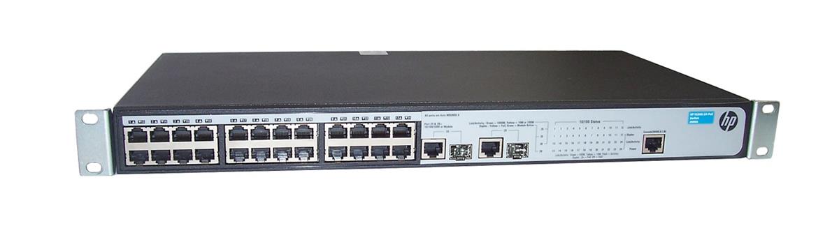 JD992AABA HP V1905-24-poe 24-Ports 10/100 RJ-45 PoE Manageable Layer2 Rack-mountable 1U Network Switch with 2x Combo Gigabit SFP Ports (Refurbished)