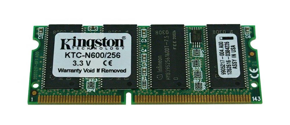 KTC-N600/256 Kingston 256MB PC133 133MHz non-ECC Unbuffered CL3 144-Pin SoDimm Module for Compaq 197898-B25