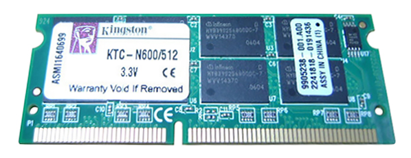 KTC-N600/512 Kingston 512MB PC133 133MHz non-ECC Unbuffered CL3 144-Pin SoDimm Memory Module For Compaq 238830-B25