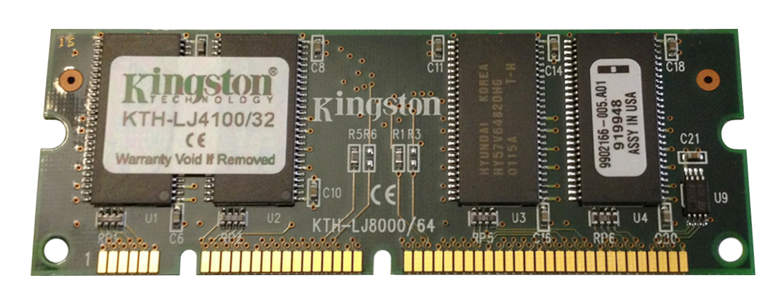 KTH-LJ4100/32 Kingston 32MB PC100 100MHz non-ECC Unbuffered 100-Pin SoDimm Memory Module for HP/Compaq C7845A