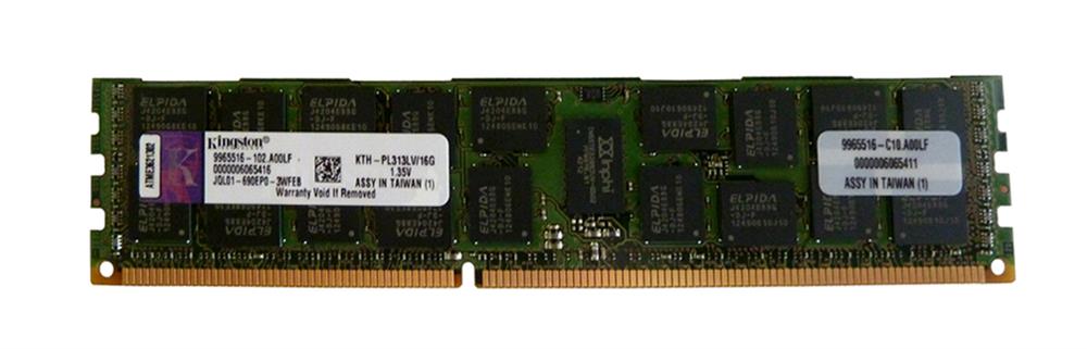 KTH-PL313LV/16G Kingston 16GB PC3-10600 DDR3-1333MHz ECC Registered CL9 240-Pin DIMM 1.35V Low Voltage Dual Rank Memory Module 627808-B21; 627812-B21
