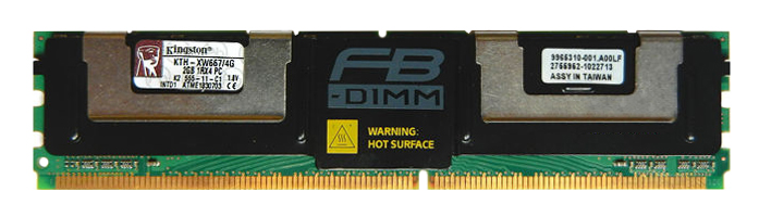 KTH-XW667/4G Kingston 4GB Kit (2 X 2GB) PC2-5300 DDR2-667MHz ECC Fully Buffered CL5 240-Pin DIMM Dual Rank Memory for HP/Compaq 397413-B21, EM161AA