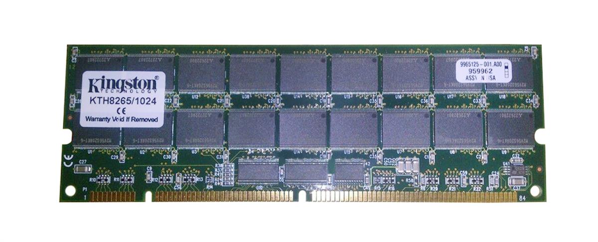 KTH8265/1024 Kingston 1GB PC133 133MHz ECC Registered CL3 168-Pin DIMM Memory Module for HP NetServer D8268A