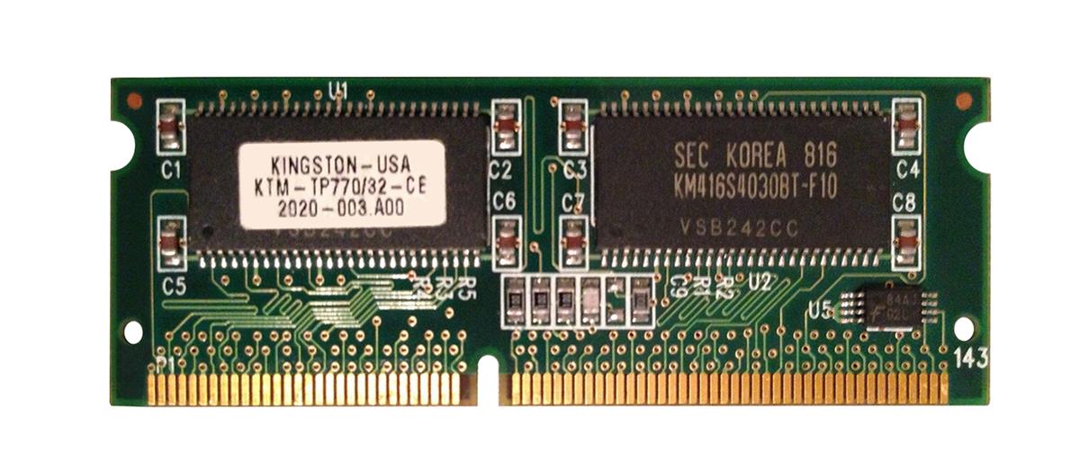 KTM-TP770/64-CE Kingston 64MB PC66 66MHz non-ECC Unbuffered CL2 144-Pin SoDimm Memory Module
