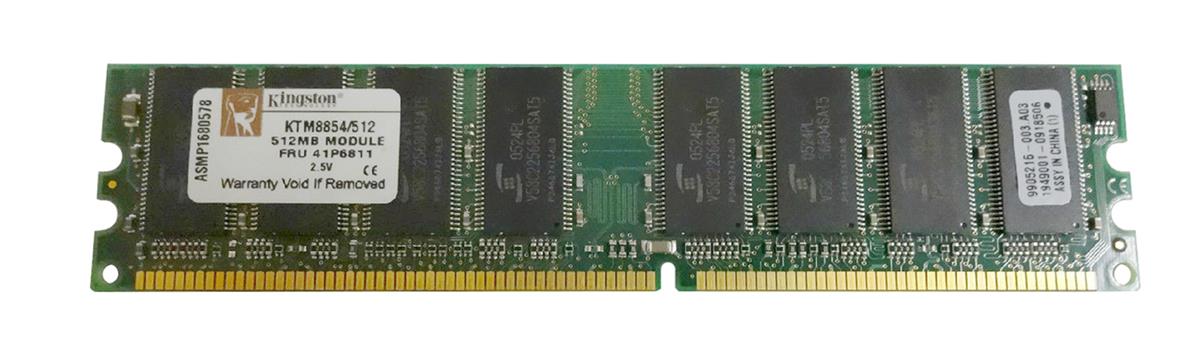 KTM8854/512 Kingston 512MB PC2700 DDR-333MHz non-ECC Unbuffered CL2.5 184-Pin DIMM 2.5V Memory Module 31P8856; 31P9122; FRU 41P6811