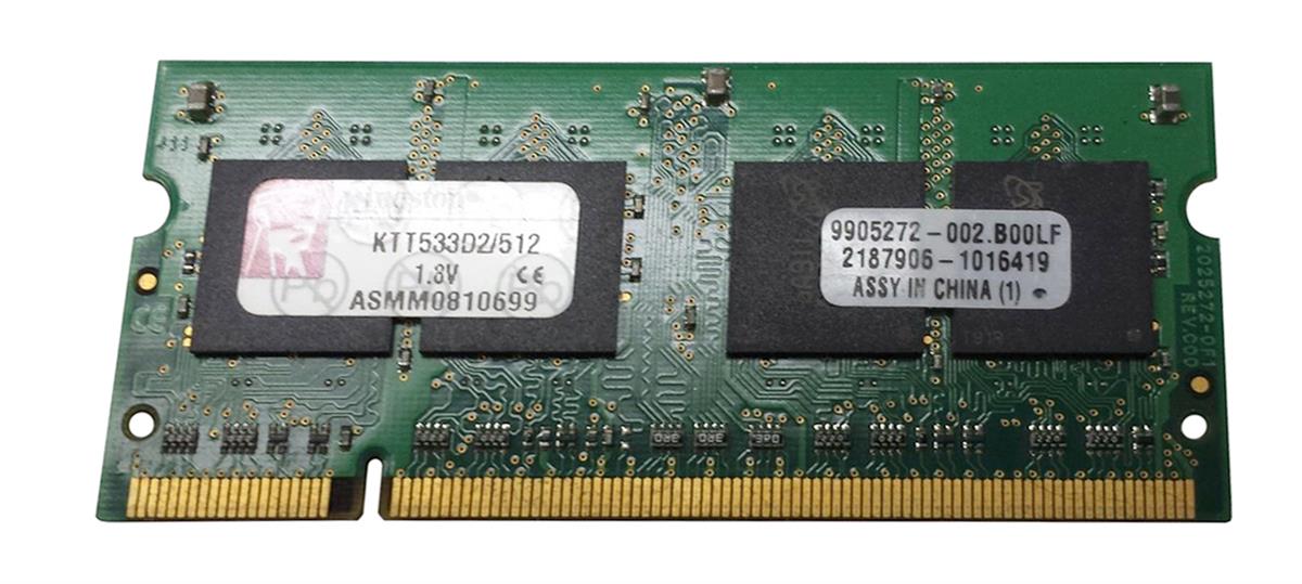 KTT533D2/512 Kingston 512MB PC2-4200 DDR2-533MHz non-ECC Unbuffered CL4 200-Pin SoDimm Memory Module for Toshiba, PA3412U-1M51, PA3412U-2M51