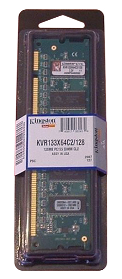KVR133X64C2/128 Kingston 128MB PC133 133MHz non-ECC Unbuffered CL3 168-Pin DIMM Memory Module