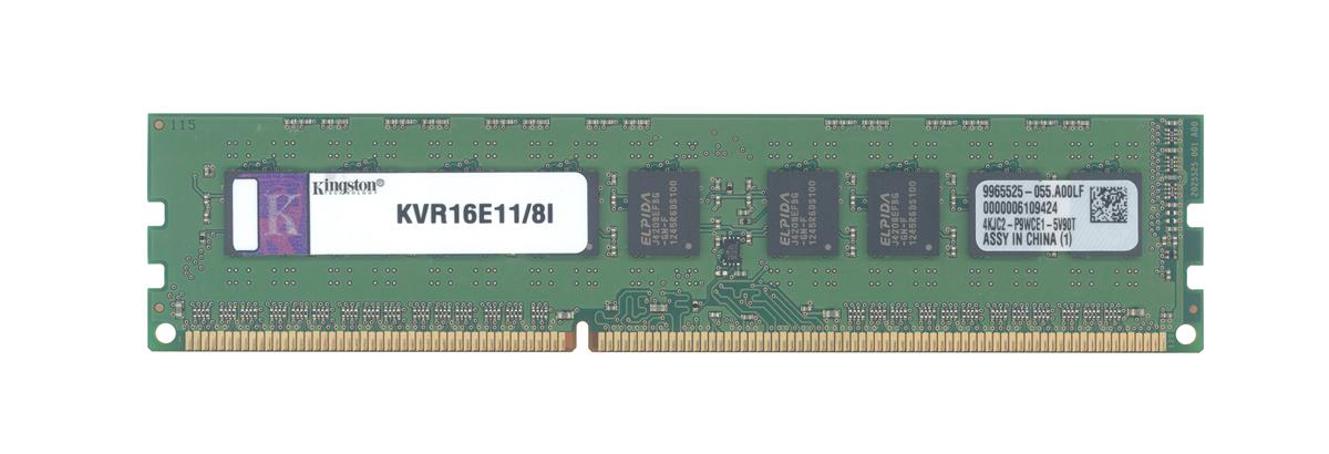 KVR16E11/8I Kingston 8GB PC3-12800 DDR3-1600MHz ECC Unbuffered CL11 240-Pin DIMM Dual Rank Memory Module (Intel validated) w/TS