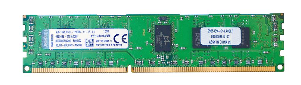 KVR16LR11S8/4EF Kingston 4GB PC3-12800 DDR3-1600MHz ECC Registered CL11 240-Pin DIMM 1.35V Low Voltage Single Rank x8 Memory Module w/TS (Elpida F)