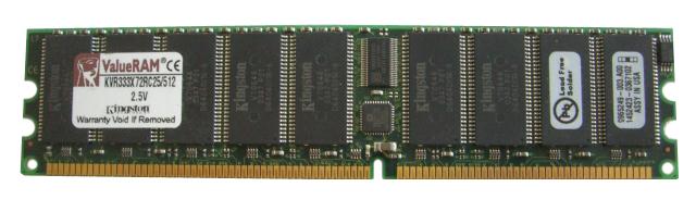 KVR333X72RC25/512 Kingston 512MB PC2700 DDR-333MHz Registered ECC CL2.5 184-Pin DIMM 2.5V Memory Module