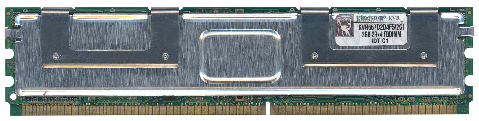KVR667D2D4F5/2GI Kingston 2GB PC2-5300 DDR2-667MHz ECC Fully Buffered CL5 240-Pin DIMM Dual Rank x4 Memory Module (Intel Validated)