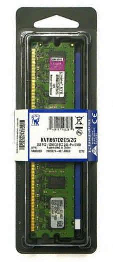 KVR667D2E5/2G Kingston 2GB PC2-5300 DDR2-667MHz ECC Unbuffered CL5 240-Pin DIMM Dual Rank Memory Module