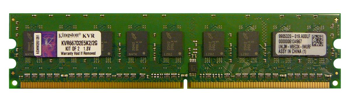 Kingston Ddr2 Ram Pc5300 KVR667D2E5K2/2G Kingston 2GB DDR2 PC5300