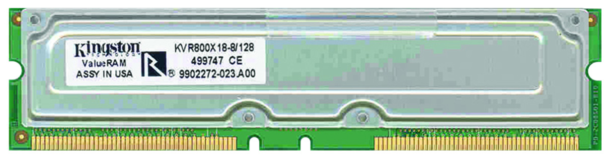 KVR800X18-8/128-IS Kingston 128MB RDRAM 800MHz ECC 184-Pin 8-Device DIMM Intel Qualified Memory Module