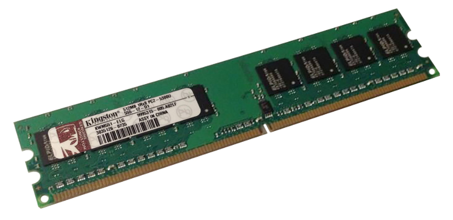 KWM551-ELG Kingston 512MB PC2-5300 DDR2-667MHz non-ECC Unbuffered CL5 240-Pin DIMM Single Rank Memory Module