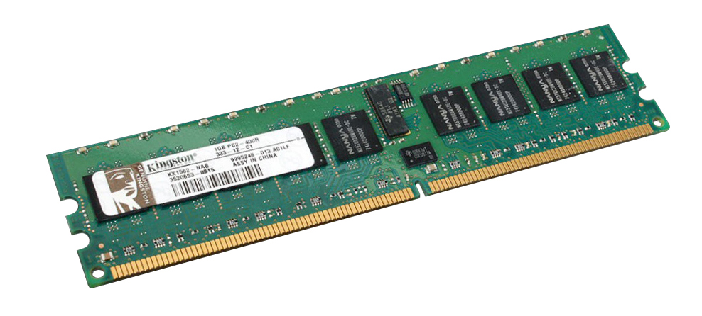 KX1562-NAB Kingston 1GB PC2-3200 DDR2-400MHz ECC Registered CL3 240-Pin DIMM Single Rank Memory Module