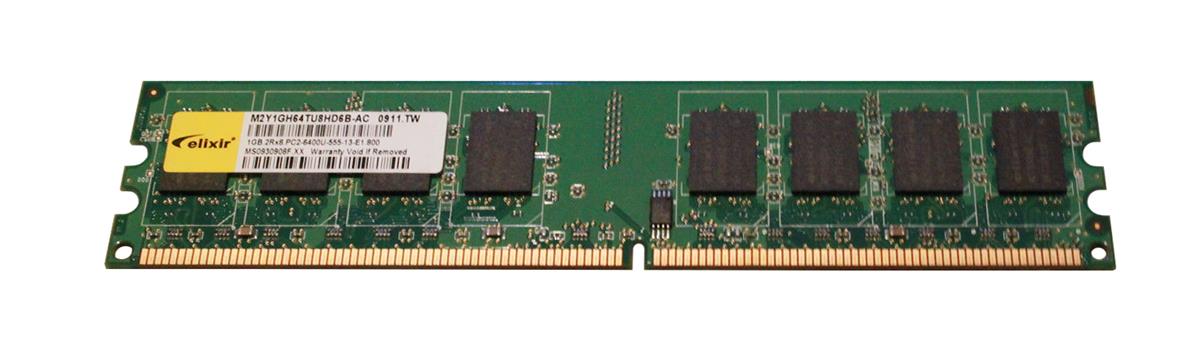 M2Y1GH64TU8HD6B-AC Elixir 1GB PC2-6400 DDR2-800MHz non-ECC Unbuffered CL5 240-Pin DIMM Dual Rank Memory Module